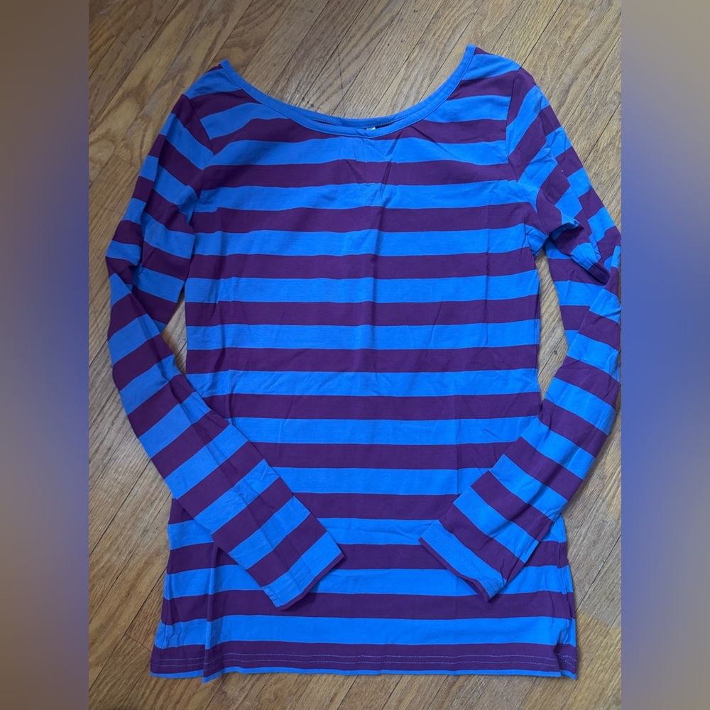 Matilda Jane Blue and Purple Striped Long Sleeve Top